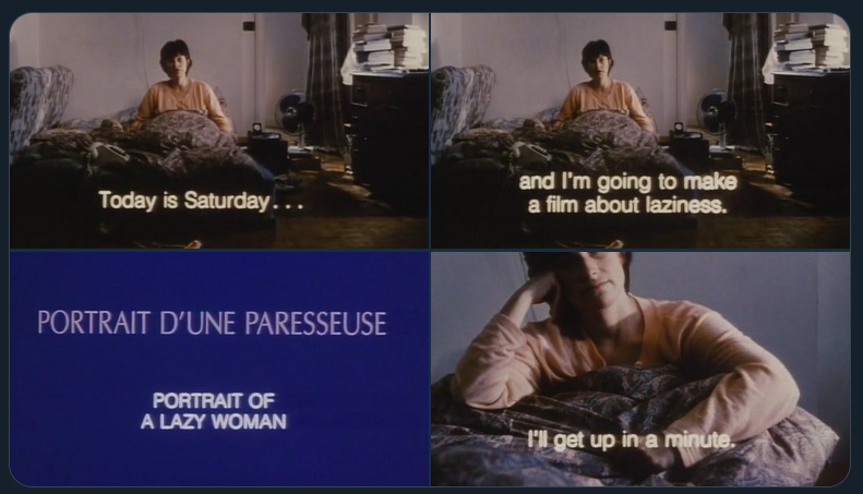 screenshots of the movie Portrait of a lazywoman by Chantal Akerman