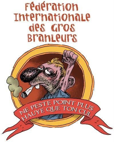 a drawing by manu larcenet named Fédération internationale des gros branleurs